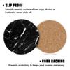 BaHomeck Marble Coasters Set of 4 with Holder Round Water Absorbent Premium Black Classic Marble Ceramic Coasters Tabletop Protection,Suitable for Various Coffee Cup,Home Decor,4 Inch view 4
