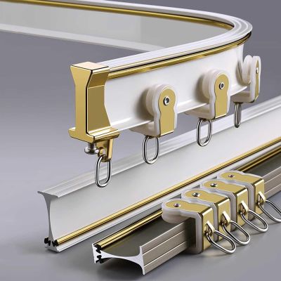 Bendable Curtain Track Ceiling/Wall Mount Flexible Heavy Duty Curtain Rails Room Divider Curtain Track for Curtain Rail Bunk Bed Bay Window Flexible Straight(White,2.1m(6.9ft))
