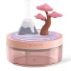 TECHPLUS Mini Humidifier Bedroom Quiet Air Humidifier with Landscape Decoration for Nursery Office Small Room and Plant - Night Lights, Auto Shut-off, Two Spray Modes (Pink cherry tree) view 1