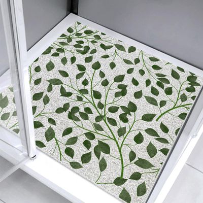 JOJUJK Multiple Shapes of Snowflakes Shower Mat Non Slip Without Suction Cups,80x120cm/31.5x47.24in, PVC Loofah Bath Mat for Textured Tub Surface, Bathroom, Bathroom, Quick Drying (Black)