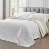 SUCHBED California King Bedspread Set Oversized King Bedspreads 128x120 inches Cal King Quilt Bedding Set Extra Wide King Quilt 3-Piece Ultrasonic Paisley Quilt White Coverlet Sets with Shams view 2