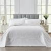 SUCHBED California King Bedspread Set Oversized King Bedspreads 128x120 inches Cal King Quilt Bedding Set Extra Wide King Quilt 3-Piece Ultrasonic Paisley Quilt White Coverlet Sets with Shams view 3