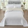 SUCHBED California King Bedspread Set Oversized King Bedspreads 128x120 inches Cal King Quilt Bedding Set Extra Wide King Quilt 3-Piece Ultrasonic Paisley Quilt White Coverlet Sets with Shams view 4