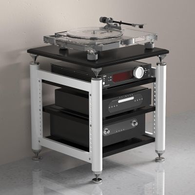 Speaker Mount,media Stand,Modern with Wheels Audio-Video Media Stand,Movable Audio Rack Tower Player Stand,Stereo Cabinet Video Media Stand Audio Rack,Record Player/receiver/electronics Equipment(Blac