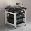 Speaker Mount,media Stand,Modern with Wheels Audio-Video Media Stand,Movable Audio Rack Tower Player Stand,Stereo Cabinet Video Media Stand Audio Rack,Record Player/receiver/electronics Equipment(Blac view 1