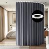cbsroro Room Divider Ceiling Mounted Curtains Track Sets Extra Wide Blackout Curtain Flexible Tracks for Bedroom Privacy Partition Separator, 1 Panel Grey Drape and White Rail, W12.5 x H9ft view 1