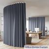 cbsroro Room Divider Ceiling Mounted Curtains Track Sets Extra Wide Blackout Curtain Flexible Tracks for Bedroom Privacy Partition Separator, 1 Panel Grey Drape and White Rail, W12.5 x H9ft view 2