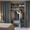 cbsroro Room Divider Ceiling Mounted Curtains Track Sets Extra Wide Blackout Curtain Flexible Tracks for Bedroom Privacy Partition Separator, 1 Panel Grey Drape and White Rail, W12.5 x H9ft view 3