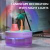 TECHPLUS Mini Humidifier Bedroom Quiet Air Humidifier with Landscape Decoration for Nursery Office Small Room and Plant - Night Lights, Auto Shut-off, Two Spray Modes (Green Cactus) view 4