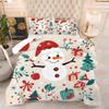 VTKON Beige Christmas Comforter Set for Kids King Microfiber Snowman Bedding Set Home Decoration for New Year and Christmas Snowman Quilt Blanket Cover view 2