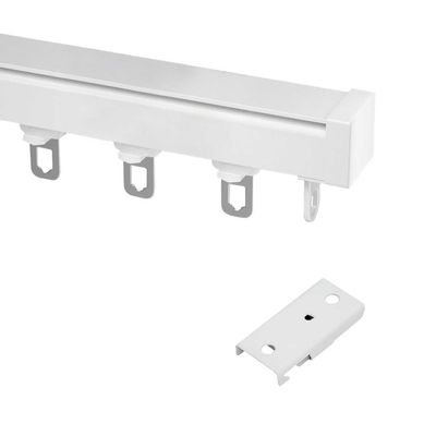Ceiling Track System Ceiling Curtain Track Set Heavy-Duty Curtains Rails in Aluminum Room Divider Metal Curtain Rails for Privacy Living Room Bedroom for Curtains(White,2m(6.6ft))