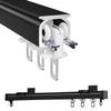 Bcofo Curtain Track Curtain Rail System with Mute Rollers Ceiling Or Wall Mount Aluminium Ceiling Track Room Divider Curtain Track for Windows and Room Divider Curtains(Black,2m(6.6ft)) view 1