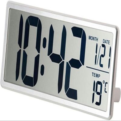 DCYEQRQ Multifunction Desktop Clock Creative Electronic Alarm Clock Electronic Alarm Clock LCD Display with Date and time Temperature Display Living Room Bedroom Clock (Silver)