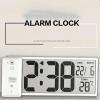 DCYEQRQ Multifunction Desktop Clock Creative Electronic Alarm Clock Electronic Alarm Clock LCD Display with Date and time Temperature Display Living Room Bedroom Clock (Silver) view 3
