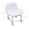 Low Rolling Stool with Back Support, Acrylic Small Silent Roller Seat Suitable for Home and Business, Low Rolling Chair for Work and Leisure (Transparent Gray) view 2