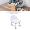 Low Rolling Stool with Back Support, Acrylic Small Silent Roller Seat Suitable for Home and Business, Low Rolling Chair for Work and Leisure (Transparent Gray) view 3