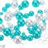 PATIKIL 150 Pieces Floating Beads, 8/14/20mm Vase Fillers Beads Vase Centerpieces Floating Pearl Bead No Hole and 8000Pcs Clear Water Gel Bead for Vase Decoration, Cyan/White view 1