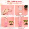 PATIKIL 150 Pieces Floating Beads, 8/14/20mm Vase Fillers Beads Vase Centerpieces Floating Pearl Bead No Hole and 8000Pcs Clear Water Gel Bead for Vase Decoration, Cyan/White view 4