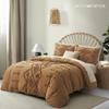 100% Cotton Ultra Luxury Tufted Duvet Cover Set, Elegant Tufted Duvet Cover Set with Stylish Textured Design, Bedding Sets (Rust/Box Design, Twin 68" x 90") view 2