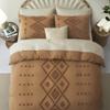 100% Cotton Ultra Luxury Tufted Duvet Cover Set, Elegant Tufted Duvet Cover Set with Stylish Textured Design, Bedding Sets (Rust/Box Design, Twin 68" x 90") view 3