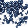PATIKIL 150 Pieces Floating Beads, 8/14/20mm Vase Fillers Beads Vase Centerpieces Floating Pearl Bead No Hole and 8000Pcs Clear Water Gel Bead for Vase Decoration, Navy Blue view 1