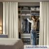 cbsroro Room Divider Ceiling Mounted Curtains Track Sets Extra Wide Blackout Curtain Flexible Tracks for Bedroom Privacy Partition Separator, 1 Panel Beige Drape and White Rail, W12.5 x H7ft view 3