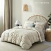 100% Cotton Ultra Luxury Tufted Duvet Cover Set, Elegant Tufted Duvet Cover Set with Stylish Textured Design, Bedding Sets (Off White/Box Design, Full/Double 80" x 90") view 2