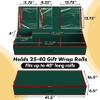 Simple Houseware 41.5" Wrapping Paper Storage Organizer - Fits 40 Rolls with Adjustable Straps, Interior Divider for Ribbons & Bows, 3 Clear Pockets for Gift Bags & Tools, 41.5''L x 16''W, Green view 2