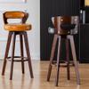 NILZA 360 Swivel Bar Stool Tall Stools Wooden Bar Chairs Retro Counter Stools Back Barstool Home Bar Chair 29in, for Kitchen Dining Pubs Club Bistro Cafe Chair with Footrest(Gray-Log) view 2
