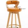 NILZA 360 Swivel Bar Stool Tall Stools Wooden Bar Chairs Retro Counter Stools Back Barstool Home Bar Chair 29in, for Kitchen Dining Pubs Club Bistro Cafe Chair with Footrest(Gray-Log) view 3