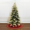 LuxenHome 7FT Prelit Flocked Christmas Tree with Lights, Fraser Fir Christmas Tree Flocked with 450 Warm White LED Lights, Realistic Xmas Tree with 1080 PE+PVC Tips for Indoor and Outdoor Xmas Decor view 1