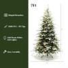 LuxenHome 7FT Prelit Flocked Christmas Tree with Lights, Fraser Fir Christmas Tree Flocked with 450 Warm White LED Lights, Realistic Xmas Tree with 1080 PE+PVC Tips for Indoor and Outdoor Xmas Decor view 2