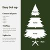 LuxenHome 7FT Prelit Flocked Christmas Tree with Lights, Fraser Fir Christmas Tree Flocked with 450 Warm White LED Lights, Realistic Xmas Tree with 1080 PE+PVC Tips for Indoor and Outdoor Xmas Decor view 3