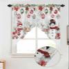 Christmas Swag Curtains, Snowman Poinsettia Pine Tree Swag Valances for Windows Rod Pocket Winter Kitchen Curtains Valances Scalloped Valance/Swag Xmas Window Treatment (36" W x 36" L Each Panel) view 2