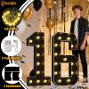 Pooqla 4 FT Light Up Marquee Numbers, Black Marquee Number Lights 4 Feet Tall for 8th 18th 80th Birthday, Giant Letter Big Mosaic Numbers for Balloons Party Anniversary Wedding Decorations, Number 8 view 2