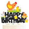 Chicken Cake Topper Chicken Birthday Party Decorations Black Farm Chicken Cake Picks Chick Themed Cake Decoration for Hen Theme Baby Shower Supplies view 2