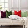 decorUhome Chenille Moss Green Spring Euro Sham Throw Pillow Covers 26x26 Inch Set of 2, Decorative Soft Couch Pillow Covers Solid Dyed Accent Farmhouse Neutral Square Pillow Cases for Sofa view 4