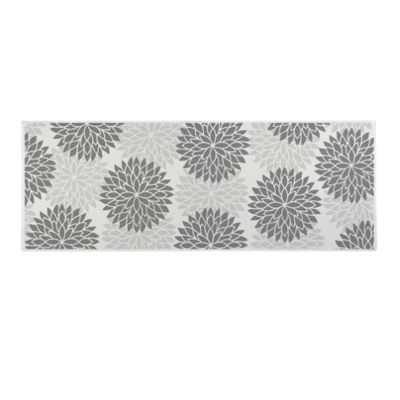 1pc Grey Print Kitchen Rug Machine Washable Flannel Floor Mat Suitable for Hallway Door Kitchen(40x150cm)