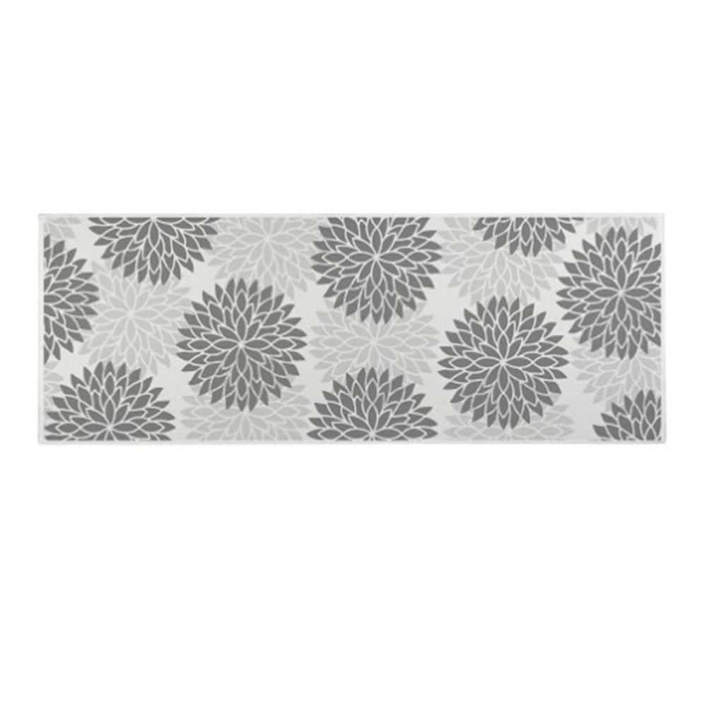 1pc Grey Print Kitchen Rug Machine Washable Flannel Floor Mat Suitable for Hallway Door Kitchen(40x150cm)