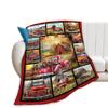 Red Trucks Blanket Gifts for Girls Boys Women Farm Flower Throw Blankets Farmhouse Old Barn Truck Fleece Flannel Stuff Soft Lightweight Country Plush Blanket for Kids Teen Adult Bed Sofa Decor 60"x50" view 1