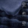 Faux Rabbit Fur Throw Blanket for Couch, Fluffy Warm Plush Thick Bubble Blanket for Bed Sofa Living Room, Soft Cozy Furry Blanket, 50x60 inches, Navy Blue view 3