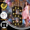 Pooqla 4 FT Marquee Light Up Letters, Black Marquee Letter Lights 4 Feet Tall, Giant Letter Sign Big Mosaic Letters for Balloons Birthday Party Anniversary Wedding Decorations, Warm White Letter M view 2