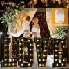 Pooqla 4 FT Marquee Light Up Letters, Black Marquee Letter Lights 4 Feet Tall, Giant Letter Sign Big Mosaic Letters for Balloons Birthday Party Anniversary Wedding Decorations, Warm White Letter M view 3