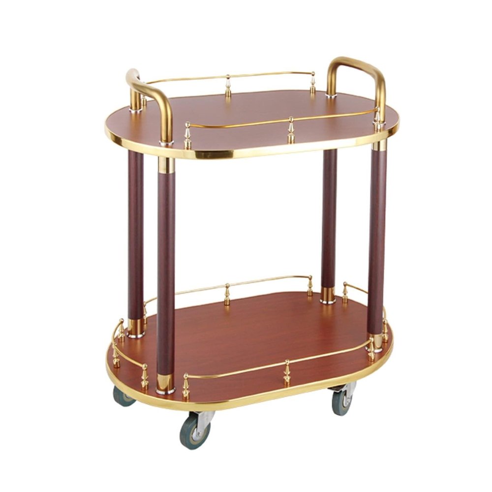 ZWSYQXIU Kitchen Storage Cart Rolling Cart Storage Trolley 2-Tier Trolley Bar Cart Kitchen Serving Cart Metal Frame Bar Serving Carts On Wheels Rolling Storage Cart Utility Cart