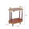 ZWSYQXIU Kitchen Storage Cart Rolling Cart Storage Trolley 2-Tier Trolley Bar Cart Kitchen Serving Cart Metal Frame Bar Serving Carts On Wheels Rolling Storage Cart Utility Cart view 2