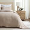 EverGrace Cotton Gauze Matelass Coverlet Set, Queen Size, Khaki Tan view 1