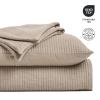 EverGrace Cotton Gauze Matelass Coverlet Set, Queen Size, Khaki Tan view 4