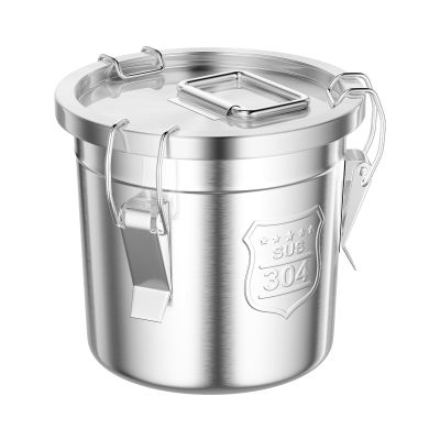JUOPTGJ Cereal Container,304 Stainless Steel Airtight Canister, Cereal Container Bucket with Airtight Lid for Kitchen Rice Oil Milk Storage Canister 6L / 12L (6L/203 OZ)