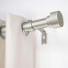 Curtain Rods for Windows 32 to 240, 1 Inch Adjustable Heavy Duty Long Window Curtain Rod with Simple End Caps, Outdoor Drapery Rods for Patio, Size 32"-240", Brushed Nickel view 2