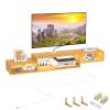 FABATO 59'' Floating TV Stand with LED Light Power Outlet, Floating Shelf for Under TV Wall Mount with Storage Shelf, Media Console Entertainment Center for Living Room, Natural Wood view 1